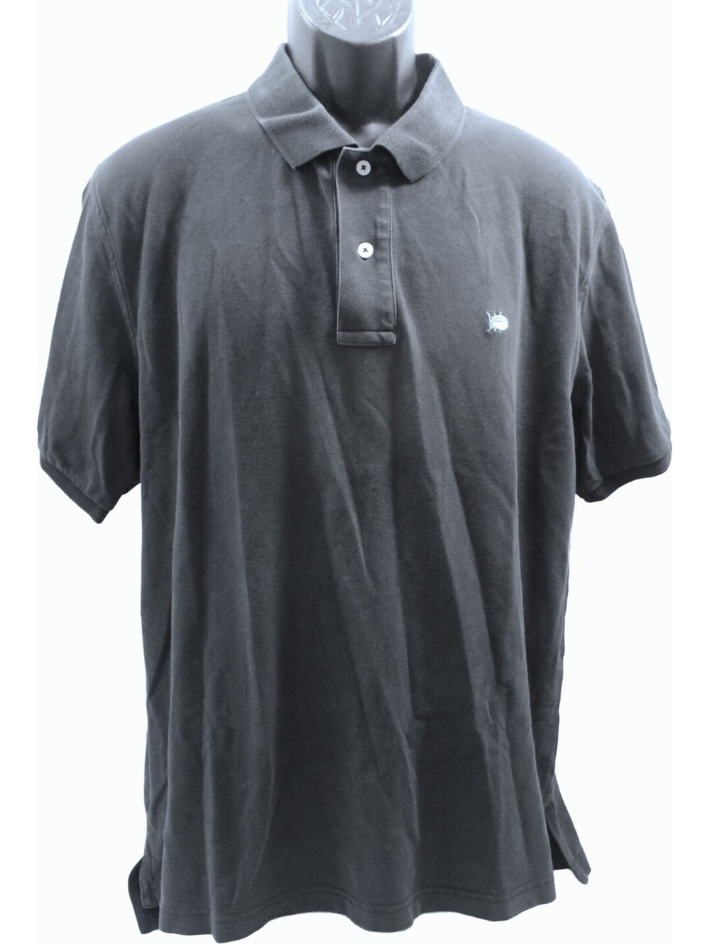 Southern Tide Men’s Short Sleeve Skipjack Polo, Size Large (40) Black Cotton